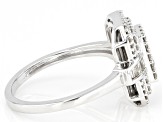 White Diamond 10k White Gold Cluster Ring 0.50ctw