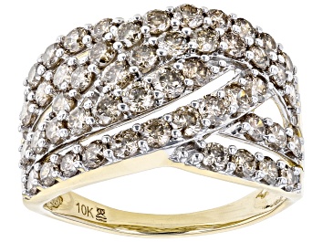 Picture of Candlelight Diamonds™ 10k Yellow Gold Crossover Ring 2.00ctw