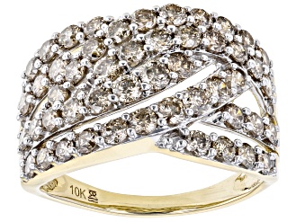 Candlelight Diamonds™ 10k Yellow Gold Crossover Ring 2.00ctw