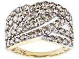Candlelight Diamonds™ 10k Yellow Gold Crossover Ring 2.00ctw