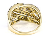 Candlelight Diamonds™ 10k Yellow Gold Crossover Ring 2.00ctw