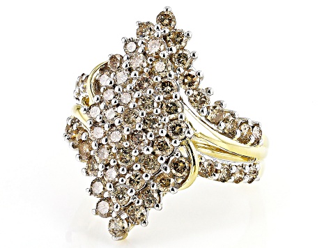 Candlelight Diamonds™ 10k Yellow Gold Cluster Ring 2.00ctw