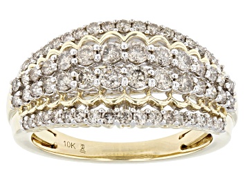 Picture of Diamond 10k Yellow Gold Wide Band Ring 1.00ctw