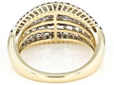 Diamond 10k Yellow Gold Wide Band Ring 1.00ctw