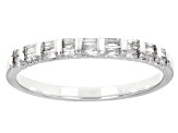 White Diamond 10k White Gold Band Ring 0.25ctw