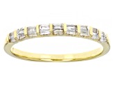 White Diamond 10k Yellow Gold Band Ring 0.25ctw