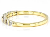 White Diamond 10k Yellow Gold Band Ring 0.25ctw