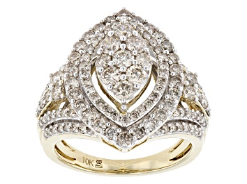 Picture of Diamond 10k Yellow Gold Cluster Ring 2.00ctw
