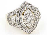 Diamond 10k Yellow Gold Cluster Ring 2.00ctw