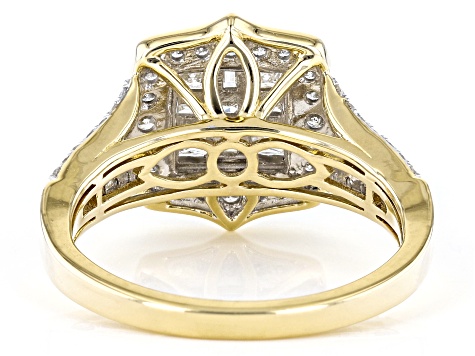 White Diamond 10k Yellow Gold Cluster Ring 1.00ctw - SDG401 | JTV