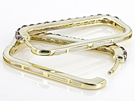 Candlelight Diamonds™ 10k Yellow Gold Rectangular Hoop Earrings 1.00ctw