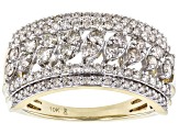 Diamond 10k Yellow Gold Wide Band Ring 1.00ctw