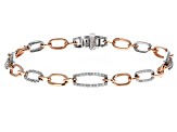 White Diamond 10k Two-Tone Gold Tennis Bracelet 0.60ctw