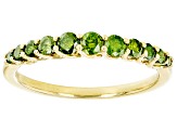 Green Diamond 10k Yellow Gold Band Ring 0.50ctw