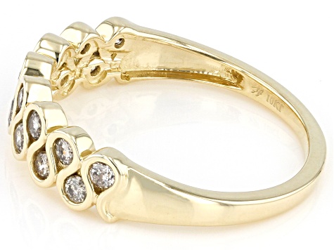 White Diamond 10k Yellow Gold Band Ring 0.50ctw