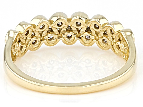 White Diamond 10k Yellow Gold Band Ring 0.50ctw