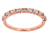 White Diamond 10k Rose Gold Band Ring 0.35ctw