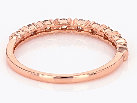 White Diamond 10k Rose Gold Band Ring 0.35ctw