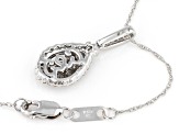 White Diamond 10k White Gold Cluster Pendant With 18" Rope Chain 0.50ctw