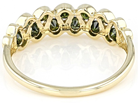 Green Diamond 10k Yellow Gold Band Ring 0.50ctw