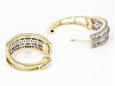 White Diamond 10k Yellow Gold Hoop Earrings 2.00ctw