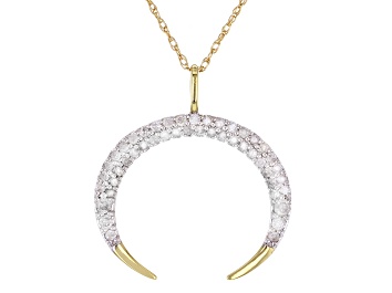 Picture of White Diamond 10k Yellow Gold Drop Pendant With 18" Rope Chain 0.25ctw