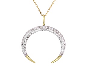 White Diamond 10k Yellow Gold Drop Pendant With 18" Rope Chain 0.25ctw