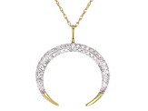 White Diamond 10k Yellow Gold Drop Pendant With 18" Rope Chain 0.25ctw