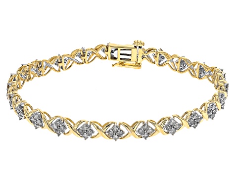 10k Yellow & White Gold 1ctw Diamond Hugs & Kisses XOXO Tennis Bracele –  Direct Source Gold & Diamond