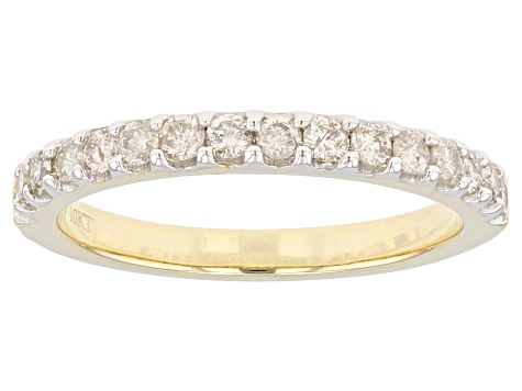 White Diamond 10k Yellow Gold Band Ring 0.50ctw - SDG431B | JTV.com
