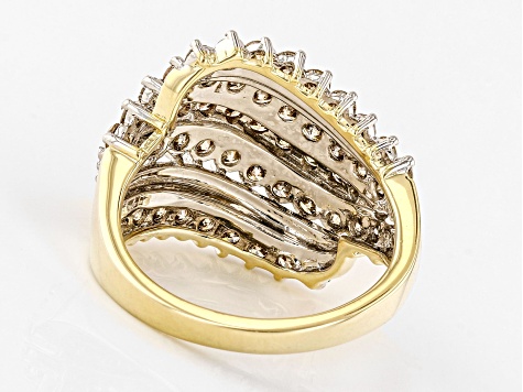 Candlelight Diamonds™ 10k Yellow Gold Bypass Cluster Ring 2.00ctw