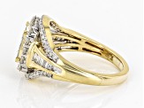 White Diamond 10k Yellow Gold Cluster Ring 1.00ctw