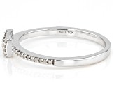 White Diamond 10k White Gold Bow Tie Band Ring 0.10ctw