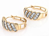 White Diamond 10k Yellow Gold Hoop Earrings 1.55ctw