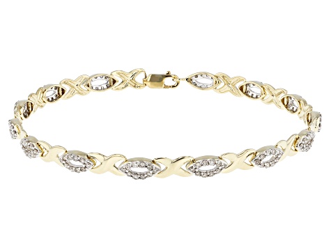 Lovely 10k White and top Yellow Gold Bracelet