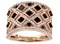 Red And White Diamond 10k Rose Gold Wide Band Ring 1.50ctw