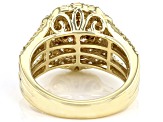 White Diamond 10k Yellow Gold Halo Cluster Ring 1.50ctw