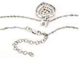 Natural Yellow And White Diamond 10k White Gold Heart Pendant With 18" Singapore Chain 0.85ctw