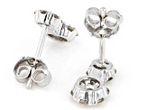 White Diamond 10k White Gold Cluster Drop Earrings 0.60ctw