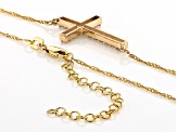 White Diamond 10k Yellow Gold Cross Necklace 0.55ctw