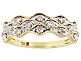 Diamond 10k Yellow Gold Band Ring 0.50ctw