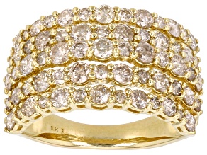 Diamond 10k Yellow Gold Multi-Row Ring 2.50ctw