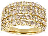 Diamond 10k Yellow Gold Multi-Row Ring 2.50ctw