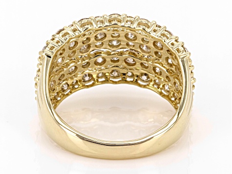 Diamond 10k Yellow Gold Multi-Row Ring 2.50ctw