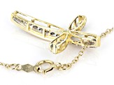 Diamond 10k Yellow Gold Cross Slide Pendant   With 19" Cable Chain 0.50ctw