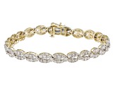 White Diamond 10k Yellow Gold Tennis Bracelet 5.00ctw