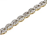 White Diamond 10k Yellow Gold Tennis Bracelet 5.00ctw