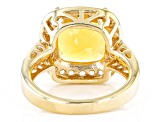 Orange Mexican Fire Opal 18K Yellow Gold Over Sterling Silver Ring 3.89ctw