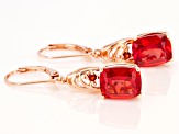 Orange Lab Created Padparadscha Sapphire 18k Rose Gold Over Silver Earrings 6.05ctw