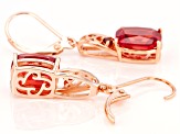 Orange Lab Created Padparadscha Sapphire 18k Rose Gold Over Silver Earrings 6.05ctw